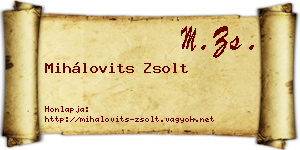 Mihálovits Zsolt névjegykártya